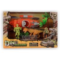 Dino speelset met kano 20cm - thumbnail