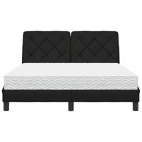 Bed met matras stof zwart 140x200 cm - thumbnail