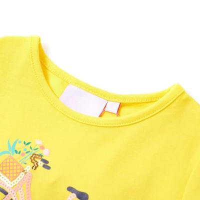 Kindershirt fiets 104 geel