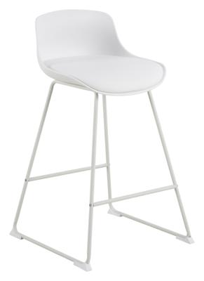 Bendt Barkruk 'Pelle' Kunststof, kleur Wit (zithoogte 66cm)