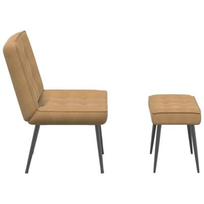 Relaxstoel met voetenbank fluweel bruin