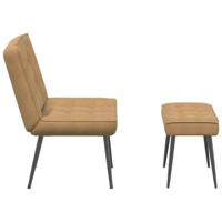 Relaxstoel met voetenbank fluweel bruin - thumbnail