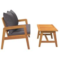 Bistroset met kussen 2 pcs Olie naturel Massief Acaciahout - thumbnail
