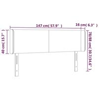Hoofdbord met randen 147x16x78/88 cm stof lichtgrijs - thumbnail