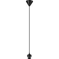 Moderne Zwarte LED Hanglamp - E27 Fitting - Kunststof - Rond Design - thumbnail