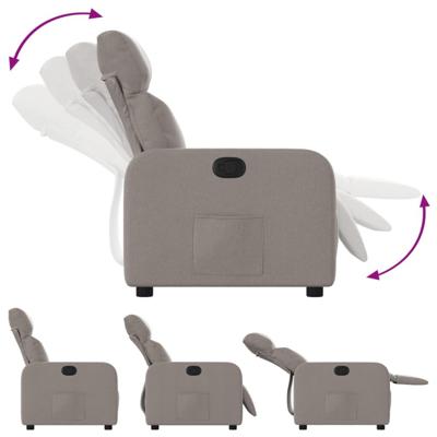 Fauteuil verstelbaar stof taupe - thumbnail