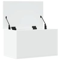 Opbergbox 60x35x35 cm bewerkt hout wit - thumbnail