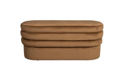 Dutchbone Bankje 'Aditi' Velvet, 93cm, kleur Bruin Dutchbone Bankje 'Aditi' Velvet, 93cm, kleur Bruin
