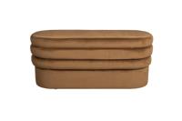 Dutchbone Bankje 'Aditi' Velvet, 93cm, kleur Bruin - thumbnail