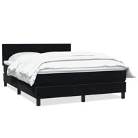 Boxspring met matras fluweel zwart 160x210 cm - thumbnail