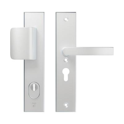 AXA veiligheidsbeslag greep/kruk - SKG*** met kerntrekbeveiliging - Edge Plus D-duwer-Blok - PC92 - alu. F1