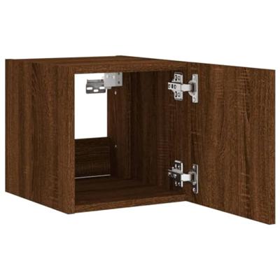 Tv-wandmeubel met LED-verlichting 30,5x35x30 cm bruineiken