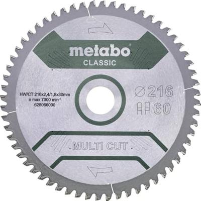Metabo Accessoires Cirkelzaagblad | "Multi Cut Classic" | 254x30mm | Z60 FZ/TZ 5°neg - 628285000 Metabo Accessoires Cirkelzaagblad | "Multi Cut Classic" | 254x30mm | Z60 FZ/TZ 5°neg - 628285000