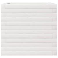 Plantenbak 50x50x45,5 cm massief grenenhout wit - thumbnail