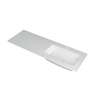 INK Faktor Wastafel Polystone Rechts met 1 Kraangat - 1400x450x15 mm - Glans Wit