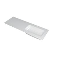 INK Faktor Wastafel Polystone Rechts met 1 Kraangat - 1400x450x15 mm - Glans Wit - thumbnail