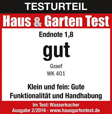 Graef WK401EU Waterkoker Oververhittingsbeveiliging Aantal/Volume: 1 l RVS, Wit