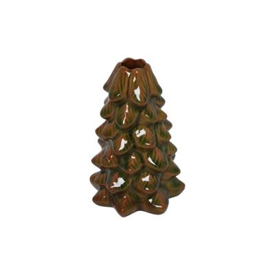 Kaarshouder everlands kunstkerstboom groen H15cm