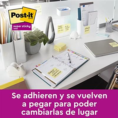 Post-It Super Sticky Notes, 90 vel, ft 47,6 x 47,6 mm, geel, 8 + 4 GRATIS