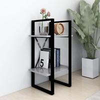 Boekenkast met 2 schappen 40x30x70 cm spaanplaat betongrijs - thumbnail