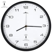 VidaXL Wandklok met quartz uurwerk radiogestuurd 31 cm wit en zwart - thumbnail