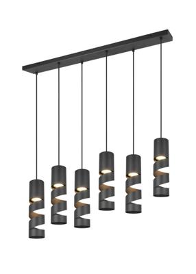 Trio 6-lichts koker hanglampStream zwart - 364000632