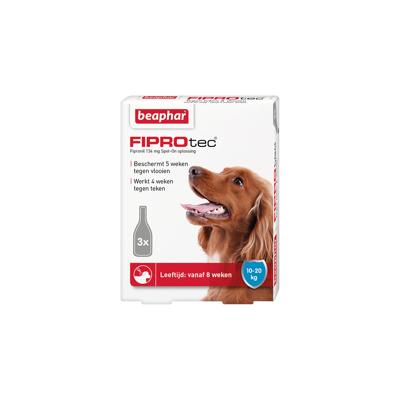 Beaphar Fiprotec Spot-On voor honden van 10 tot 20 kg 4 pipetten