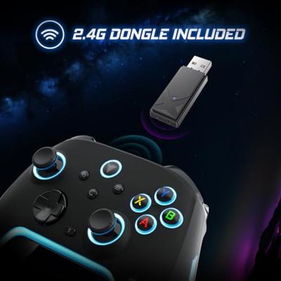 DragonShock - AURORA PLUS Zwart Draadloze RGB Controller met telefoonondersteuning voor Android, IOS, PS3 en PC | Turbomodus, 800mAh