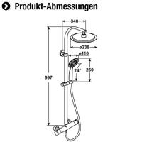 Cornat Noir Style Douchesysteem T.Kraan Zw - TECBE3422 - thumbnail