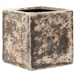 Lava Relic Rust metal Cube bloempot binnen 16x16x16 cm Lava Relic Rust metal Cube bloempot binnen 16x16x16 cm