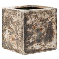 Lava Relic Rust metal Cube bloempot binnen 16x16x16 cm - thumbnail