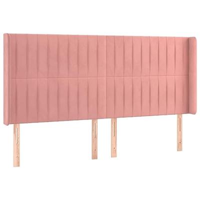 Boxspring met matras en LED fluweel roze 160x200 cm