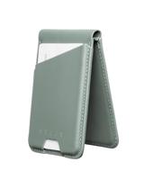 Mujjo Magsafe lederen card portomonee stand - Green Smoke - thumbnail