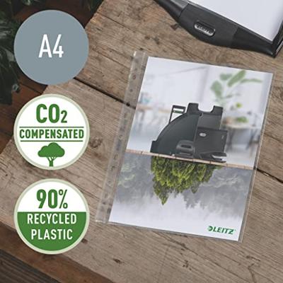 Leitz Recycle geperforeerde Maxi showtas, ft A4, 100 micron, gekorreld, doos van 25 stuks - thumbnail
