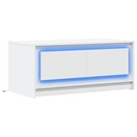 Salontafel met LED-verlichting bewerkt hout wit - thumbnail