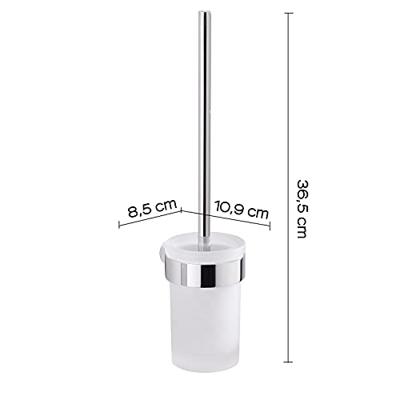 Toiletborstelhouder Sapho Pirenei Hangend 8.5x37.9 cm Chroom / Satijnglas Sapho