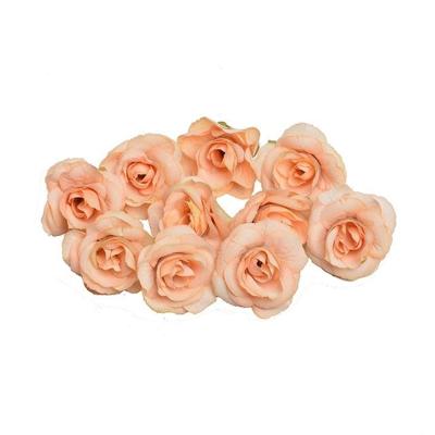 10 sets 4cm kunstmatige bloem Silk Rose Flower hoofd voor bruiloft partij Home Decoratie (oranje)