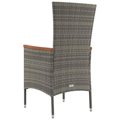 Tuinstoelen 4 st met kussens poly rattan grijs - thumbnail