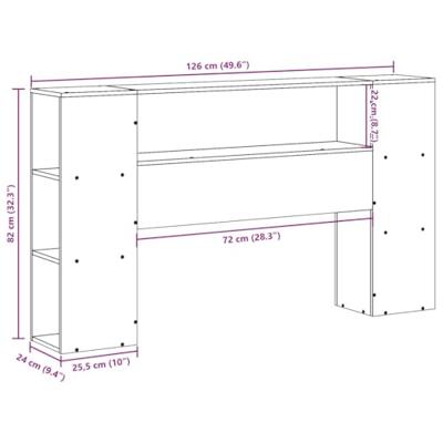 Hoofdbord met opbergruimte 120 cm massief grenenhout wit Hoofdbord met opbergruimte 120 cm massief grenenhout wit