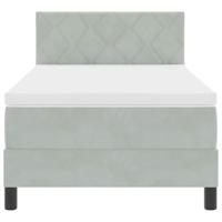 Boxspringbed met Matras met matras Lichtgrijs 90 x 200 cm Stof - thumbnail