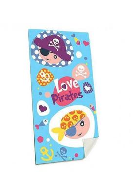 Kids Licensing strandlaken Love Pirates 70 x 140 cm katoen blauw
