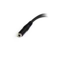 StarTech.com 3,5 mm audio jack Y-kabel - headset splitter - adapter - 1 x 3,5 mm 4 posities bus 2 x 3,5 mm 3-positie stekker - zwart - thumbnail