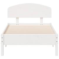 Bedframe zonder matras massief grenenhout wit 75x190 cm - thumbnail