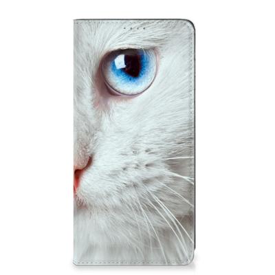 Samsung Galaxy A12 Hoesje maken Witte Kat Samsung Galaxy A12 Hoesje maken Witte Kat