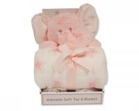 Snuggle Baby babydeken met knuffelolifant sterren 25 cm - thumbnail