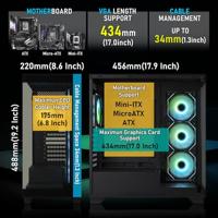 PC-behuizing - BITFENIX - CETO Premium Edition - Mid-Tower - ATX - Zwart - Gehard glas - USB-C en A-RGB - thumbnail