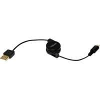 LogiLink CU0090 USB-kabel USB 2.0 USB-A stekker, USB-micro-B stekker 0.75 m Zwart Incl. oproller - thumbnail