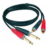 Klotz AT-CJ0300 twin kabel 2x RCA - 2x jack 6.35mm ongebalanceerd 3m - thumbnail