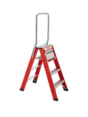 4tecx Trap dubbel oploopbaar aluminium 2 x 4 tredes met beugel 4tecx Trap dubbel oploopbaar aluminium 2 x 4 tredes met beugel