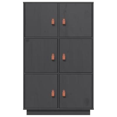 Hoge kast 67x40x108,5 cm massief grenenhout grijs